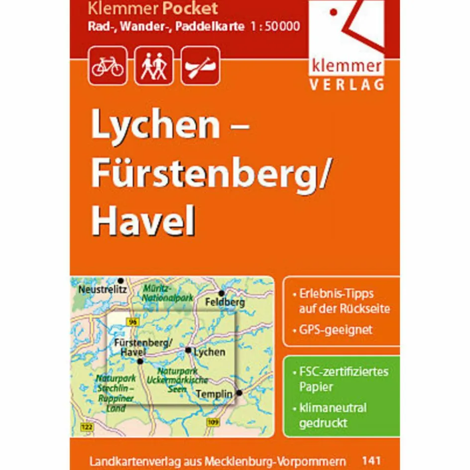 Fahrradkarten|Gewässerkarten^LYCHEN - FÜRSTENBERG/HAVEL 1:50T
