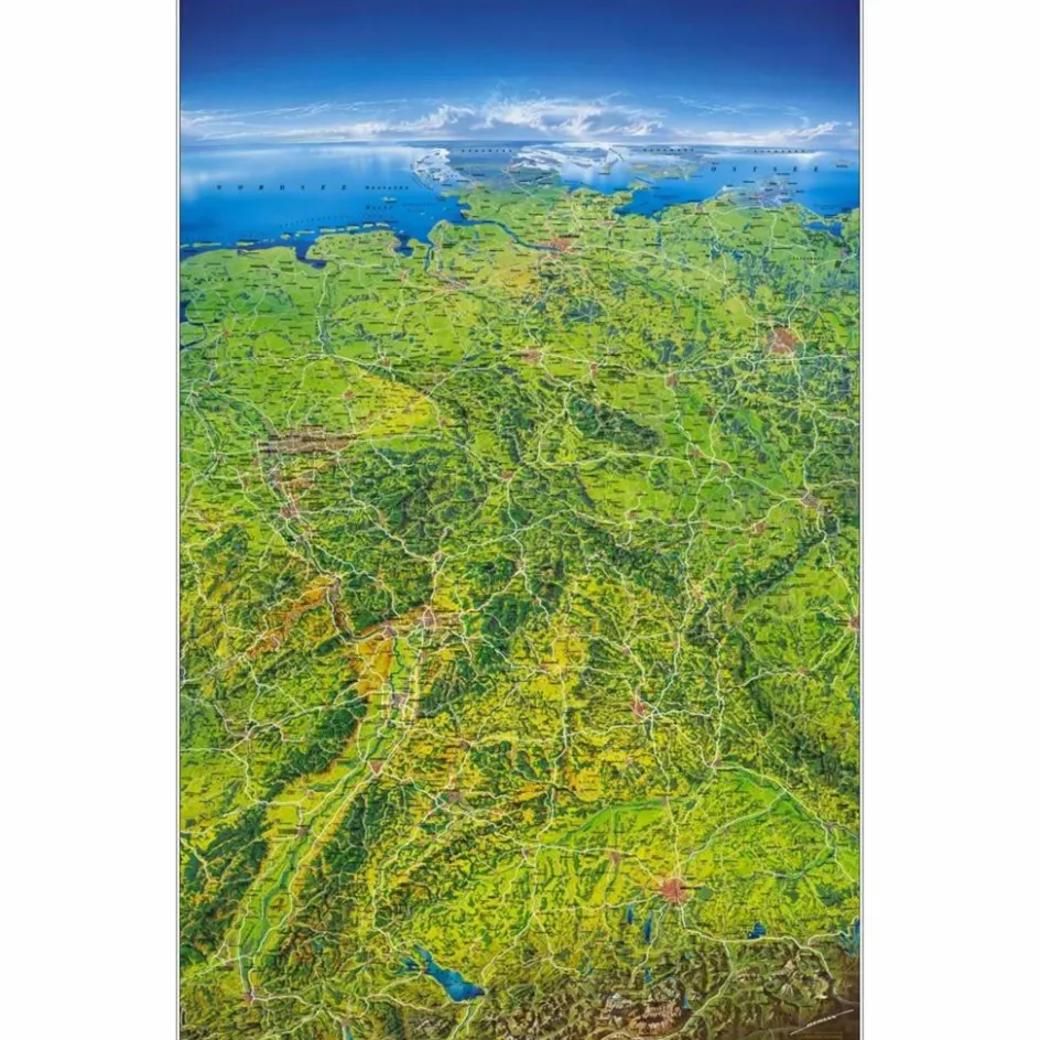 New MARCO POLO DAS GROßE DEUTSCHLAND PANORAMA - Wand Karte Wandkarten Und Poster