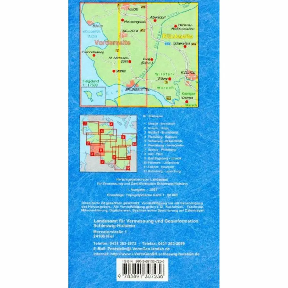 Wanderkarten Und Winterkarten|Wanderkarten Und Winterkarten^MELDORF - BRUNSBÜTTEL 1:50 000 - Wanderkarte