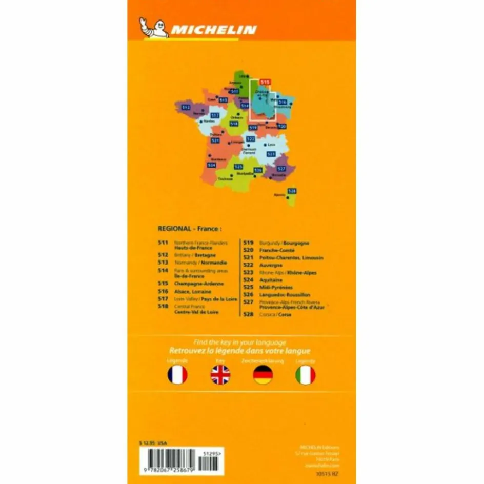 Best MICHELIN CHAMPAGNE ARDENNEN - Straßenkarte Straßenkarten|Straßenkarten