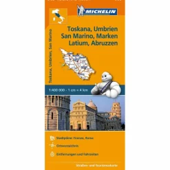 Straßenkarten|Straßenkarten^MICHELIN TOSKANA, UMBRIEN, SAN MARINO - Straßenkarte