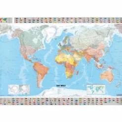 Best MICHELIN WELT 1 : 28 500 000. POSTER-KARTE MIT LEISTE - Weltkarte Wandkarten Und Poster