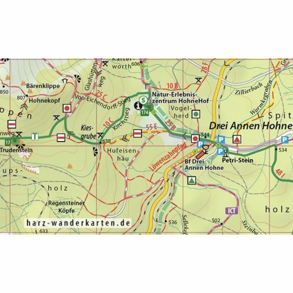 MITTLERER HARZ WANDER- UND FAHRRADKARTE - Fahrradkarte Fahrradkarten|Fahrradkarten