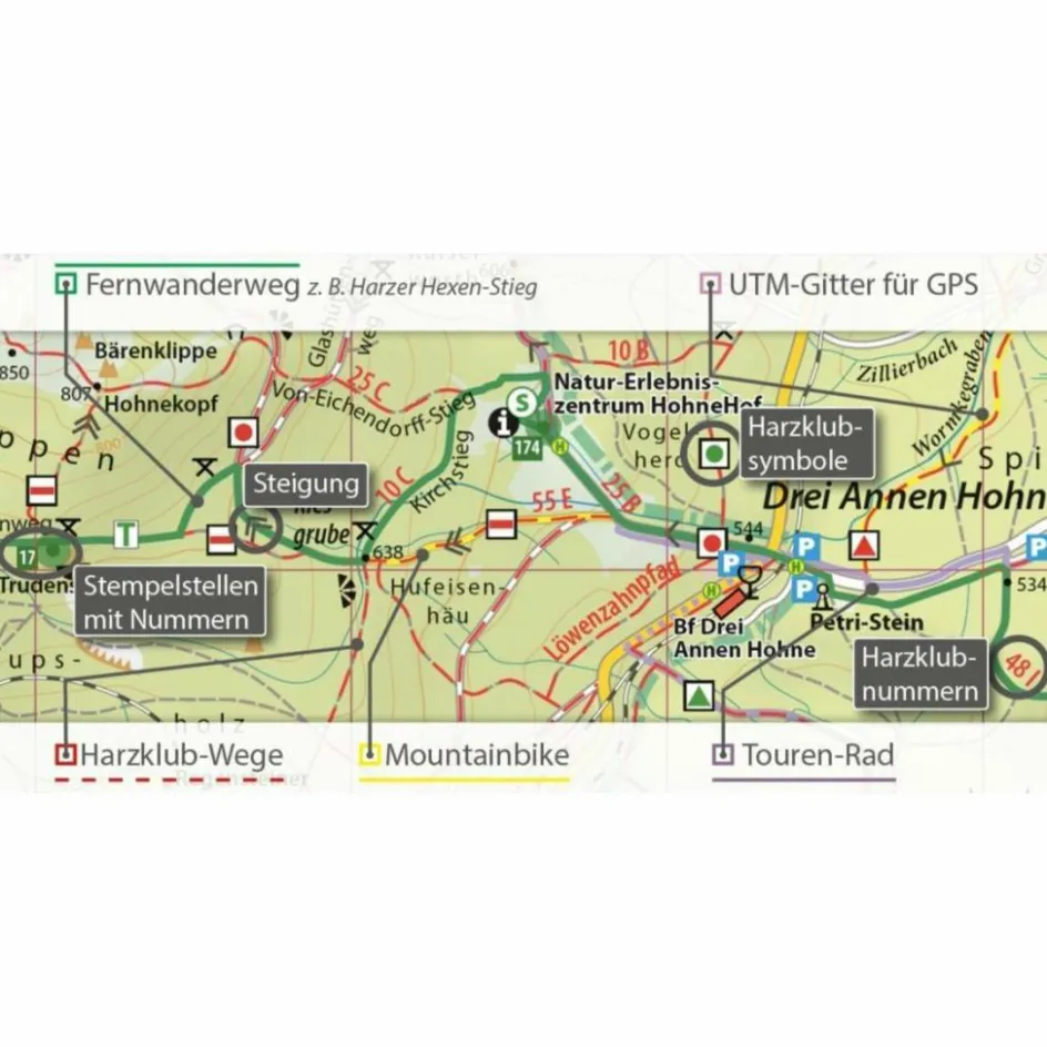 MITTLERER HARZ WANDER- UND FAHRRADKARTE - Fahrradkarte Fahrradkarten|Fahrradkarten