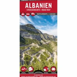 Straßenkarten|Straßenkarten^MOTOURMAPS ALBANIEN AUTO- UND MOTORRADKARTE 1:280.000 - Straßenkarte