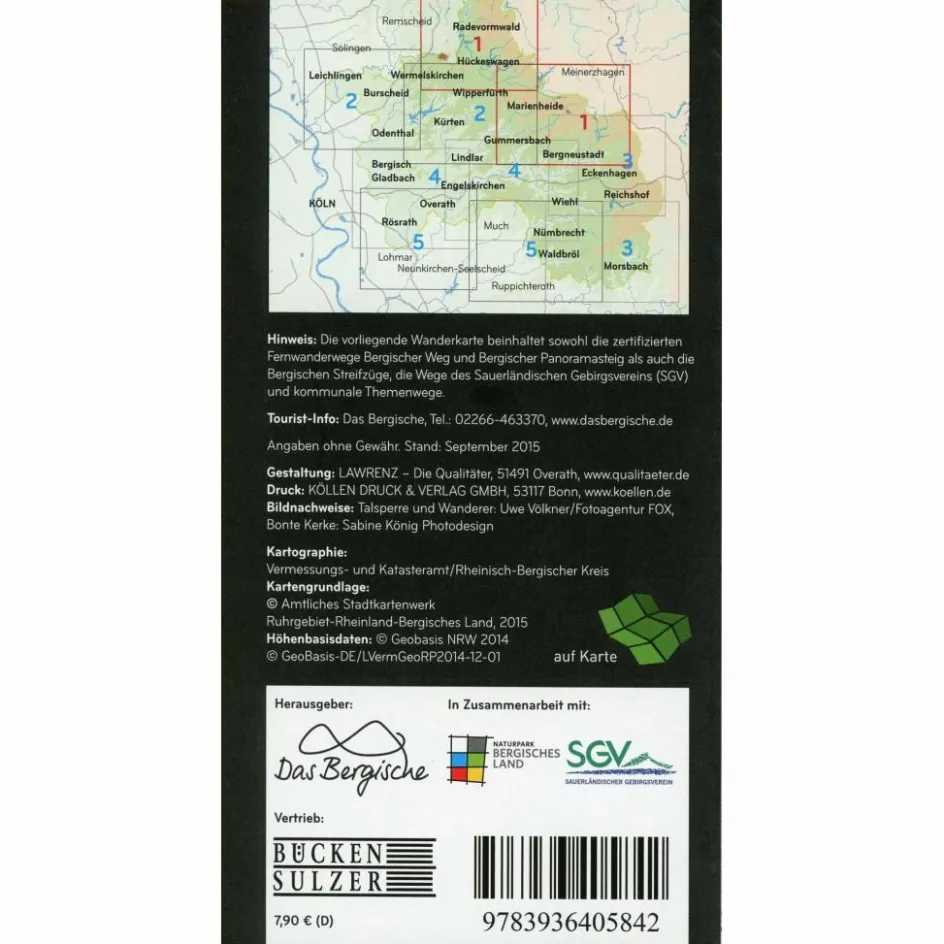 Wanderkarten Und Winterkarten|Wanderkarten Und Winterkarten^NATURPARK BERGISCHES LAND #1 1:25.000 - Wanderkarte