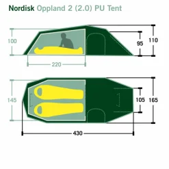 Nordisk 2-Personen-Zelte|3-Jahreszeiten-Zelte^OPPLAND 2 (2.0) PU TENT - Tunnelzelt