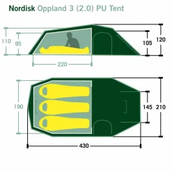 Nordisk 3-Personen-Zelte|3-Jahreszeiten-Zelte^OPPLAND 3 (3.0) PU TENT - Tunnelzelt