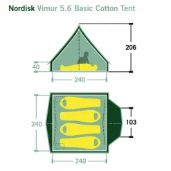 Hot VIMUR 5.6 TECHNICAL COTTON TENT - Gruppenzelt 4-Personen-Zelte|Familienzelte