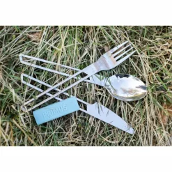 Clearance LEISURE CUTLERY PALE BLUE - Campingbesteck Campingtöpfe Und Campinggeschirr