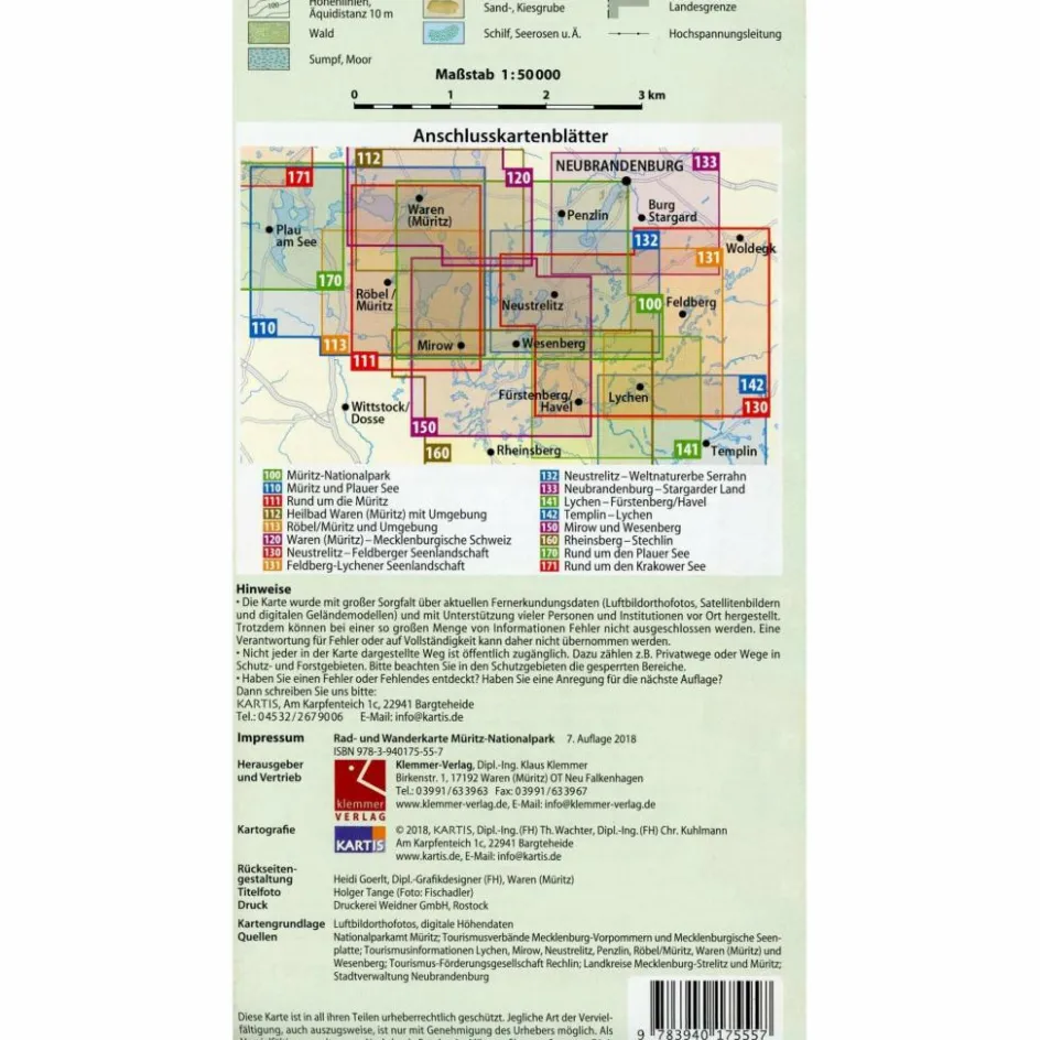 Fahrradkarten|Wanderkarten Und Winterkarten^RAD- UND WANDERKARTE MÜRITZ-NATIONALPARK - Wanderkarte