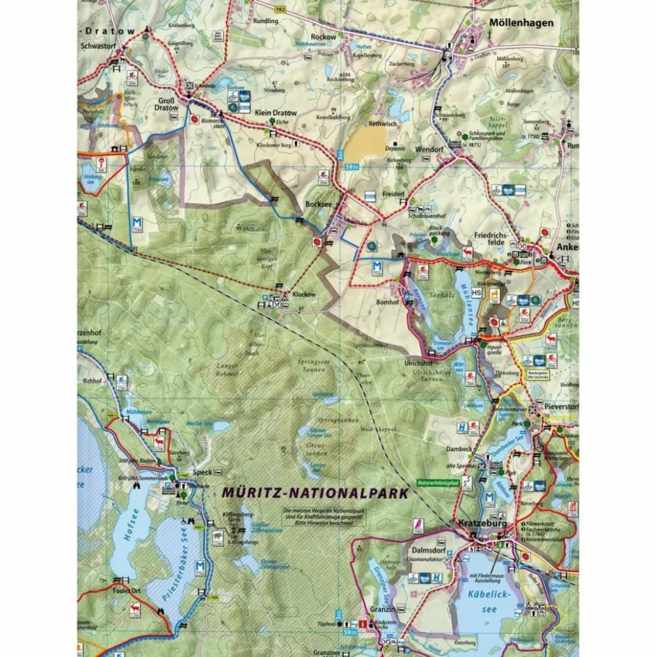 Fahrradkarten|Wanderkarten Und Winterkarten^RAD- UND WANDERKARTE MÜRITZ-NATIONALPARK - Wanderkarte
