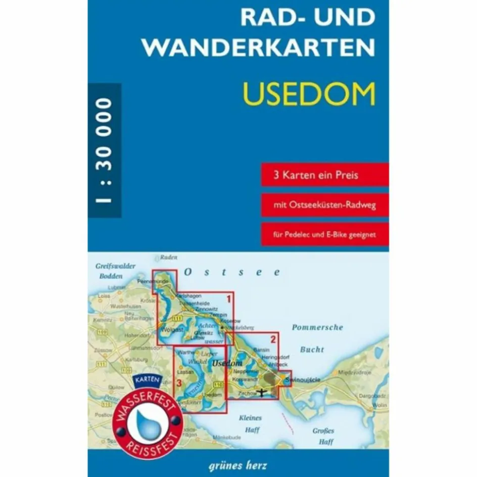 Hot RAD- UND WANDERKARTEN-SET: USEDOM Fahrradkarten|Fahrradkarten