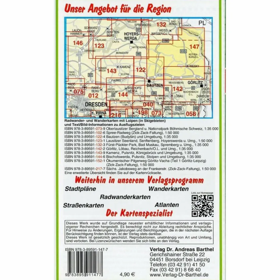 Fahrradkarten|Wanderkarten Und Winterkarten^RADWANDER- UND WANDERKARTE OBERLAUSITZER - Wanderkarte