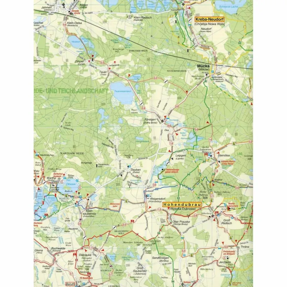 Fahrradkarten|Wanderkarten Und Winterkarten^RADWANDER- UND WANDERKARTE OBERLAUSITZER - Wanderkarte