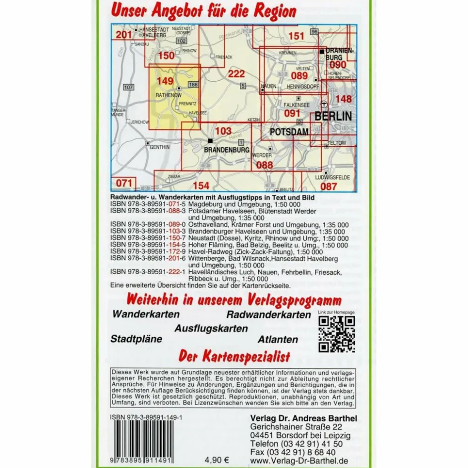 Fahrradkarten|Wanderkarten Und Winterkarten^RATHENOW, PREMNITZ UND UMGEBUNG 1 : 35 000 - Wanderkarte