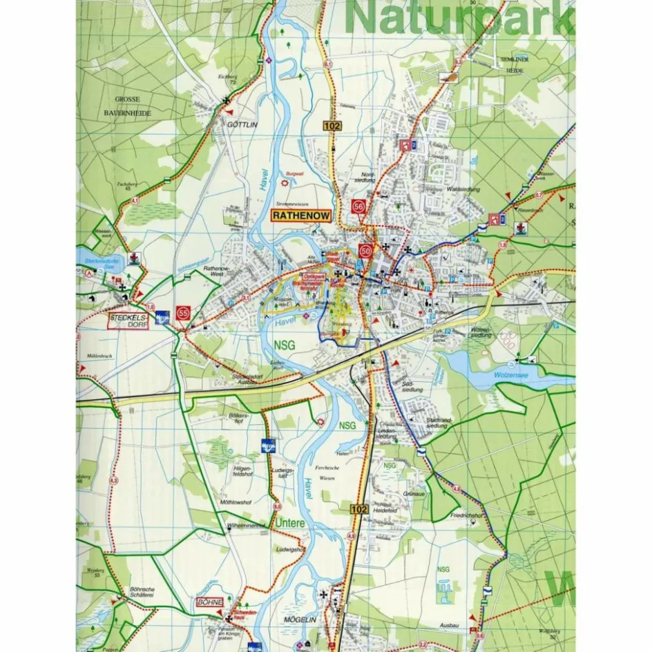 Fahrradkarten|Wanderkarten Und Winterkarten^RATHENOW, PREMNITZ UND UMGEBUNG 1 : 35 000 - Wanderkarte