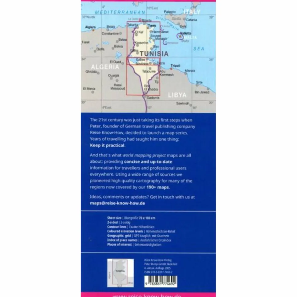 Straßenkarten|Straßenkarten^REISE KNOW-HOW LANDKARTE TUNESIEN / TUNISIA (1:600.000) - Straßenkarte