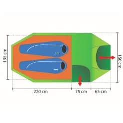Rejka 2-Personen-Zelte|3-Jahreszeiten-Zelte^ANTAO II LIGHT XL UL - Tunnelzelt