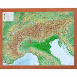 Wandkarten Und Poster^RELIEF ALPEN 1:2.4MIO MIT HOLZRAHMEN - Karte