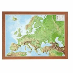 Wandkarten Und Poster^RELIEF EUROPA 1:16 MIO MIT HOLZRAHMEN - Karte
