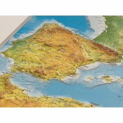 Clearance RELIEF MITTELMEER 1:5.5MIO MIT NATURHOLZRAHMEN - Wand Karte Wandkarten Und Poster