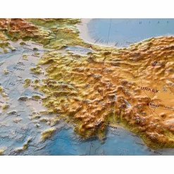 Clearance RELIEF MITTELMEER 1:5.5MIO MIT NATURHOLZRAHMEN - Wand Karte Wandkarten Und Poster