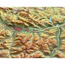 New RELIEF TIROL 1:325.000 MIT NATURHOLZRAHMEN - Karte Wandkarten Und Poster