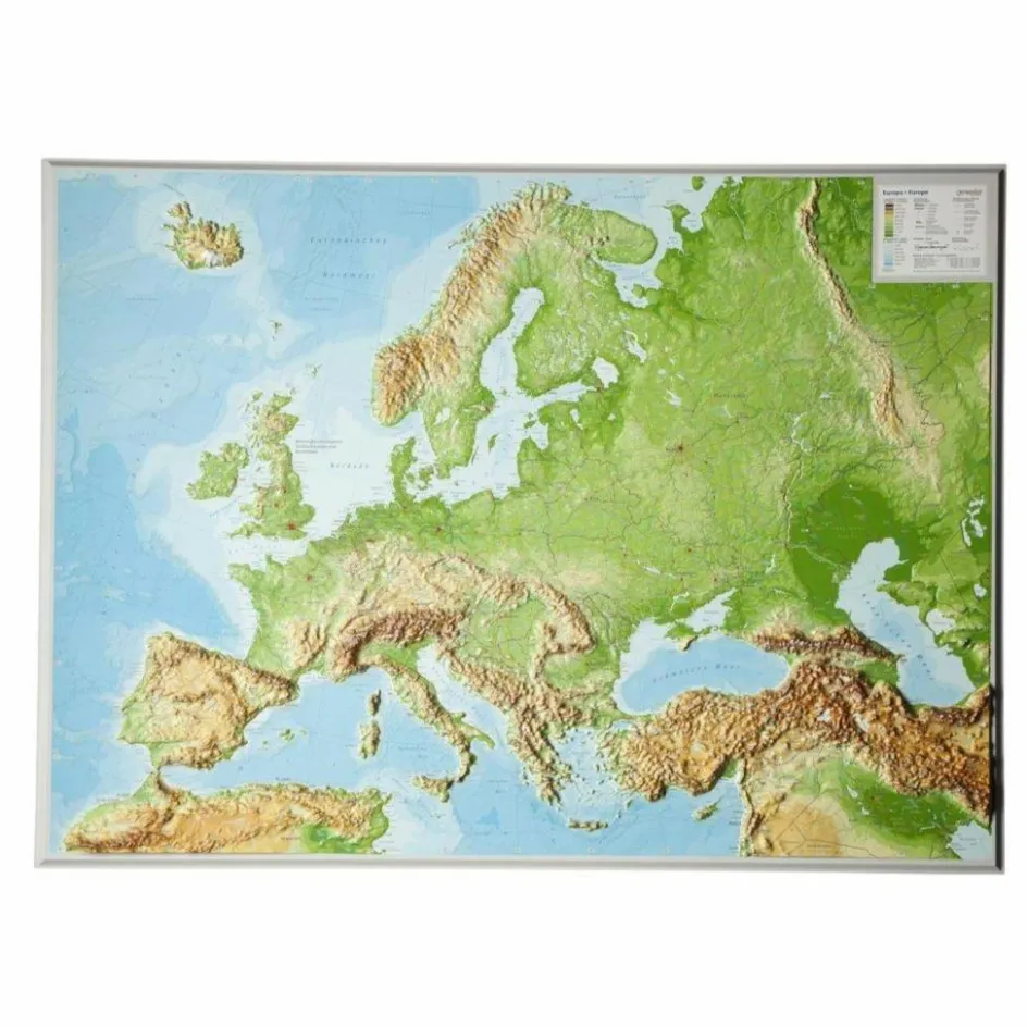 Outlet RELIEFKARTE EUROPA GROSS 1 : 8.000.000 - Karte Wandkarten Und Poster