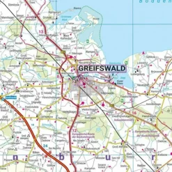 Straßenkarten|Straßenkarten^RÜGEN - MECKLENBURG-VORPOMMERN, STRAßEN- UND FREIZEITKARTE - Straßenkarte