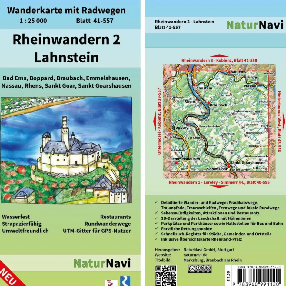 Fahrradkarten|Wanderkarten Und Winterkarten^RHEINWANDERN 2 - LAHNSTEIN 1:25 000 - Wanderkarte