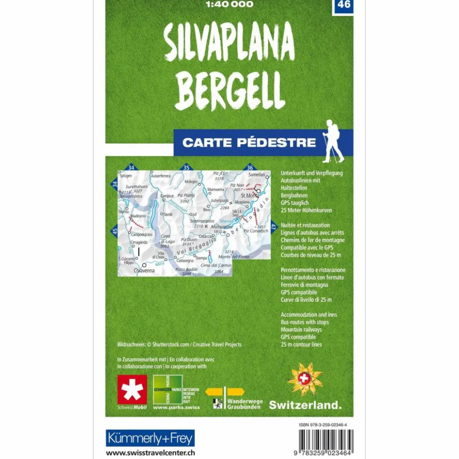 Wanderkarten Und Winterkarten|Wanderkarten Und Winterkarten^SILVAPLANA - BERGELL 46 WANDERKARTE 1:40 000 MATT LAMINIERT
