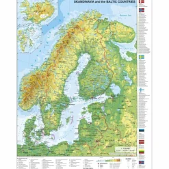 Sale SKANDINAVIEN UND BALTIKUM PHYSISCH - Karte Wandkarten Und Poster