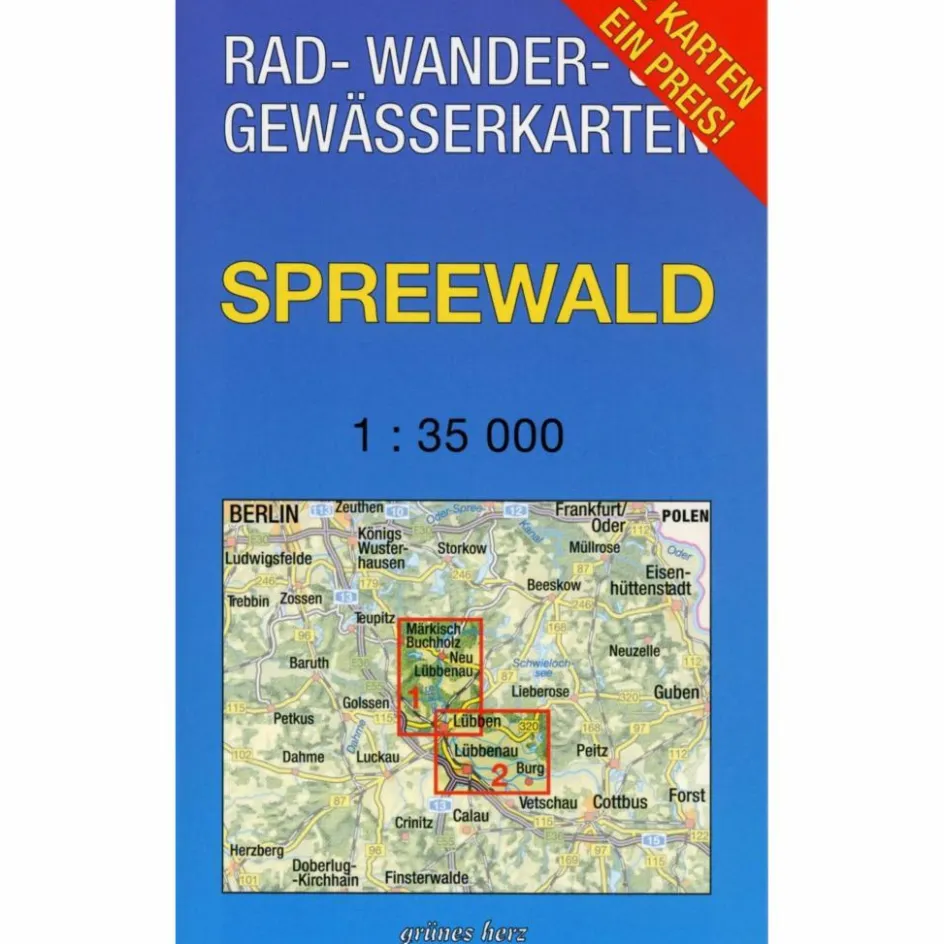 Sale SPREEWALD 1 : 35 000 - Fahrradkarte Fahrradkarten|Wanderkarten Und Winterkarten
