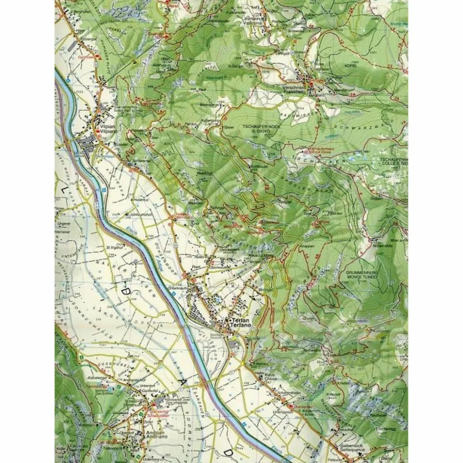 Winterkarten|Wanderkarten Und Winterkarten^TABACCO 046 LANA ETSCHTAL - Wanderkarte