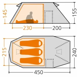 Sale ALASKA 3 DLX - Tunnelzelt 3-Personen-Zelte|3-Jahreszeiten-Zelte