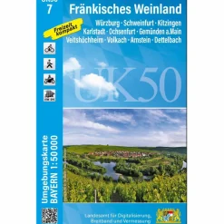 Fahrradkarten|Wanderkarten Und Winterkarten^UK50-7 FRÄNKISCHES WEINLAND