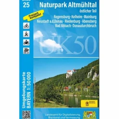 Fahrradkarten|Wanderkarten Und Winterkarten^UK50-25 NATURPARK ALTMÜHLTAL, ÖSTLICHER TEIL