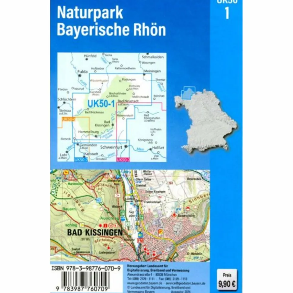 Online UK50-1 NATURPARK BAYERISCHE RHÖN Fahrradkarten|Wanderkarten Und Winterkarten