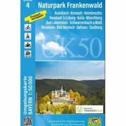 New UK50-4 NATURPARK FRANKENWALD (UMGEBUNGSKARTE 1:50000) Fahrradkarten|Wanderkarten Und Winterkarten