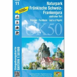 Clearance UK50-11 NATURPARK FRÄNKISCHE SCHWEIZ - FRANKENJURA SÜDLICHER Fahrradkarten|Wanderkarten Und Winterkarten