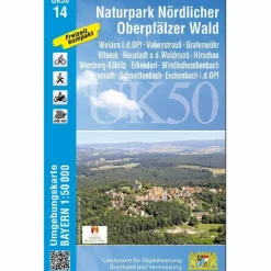 Fahrradkarten|Wanderkarten Und Winterkarten^UK50-14 NATURPARK NÖRDLICHER OBERPFÄLZER WALD