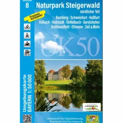 Fahrradkarten|Wanderkarten Und Winterkarten^UK50-8 NATURPARK STEIGERWALD, NÖRDLICHER TEIL