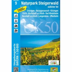 Hot UK50-9 NATURPARK STEIGERWALD, SÜDLICHER TEIL Fahrradkarten|Wanderkarten Und Winterkarten