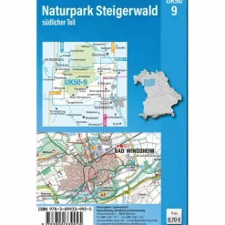 Hot UK50-9 NATURPARK STEIGERWALD, SÜDLICHER TEIL Fahrradkarten|Wanderkarten Und Winterkarten