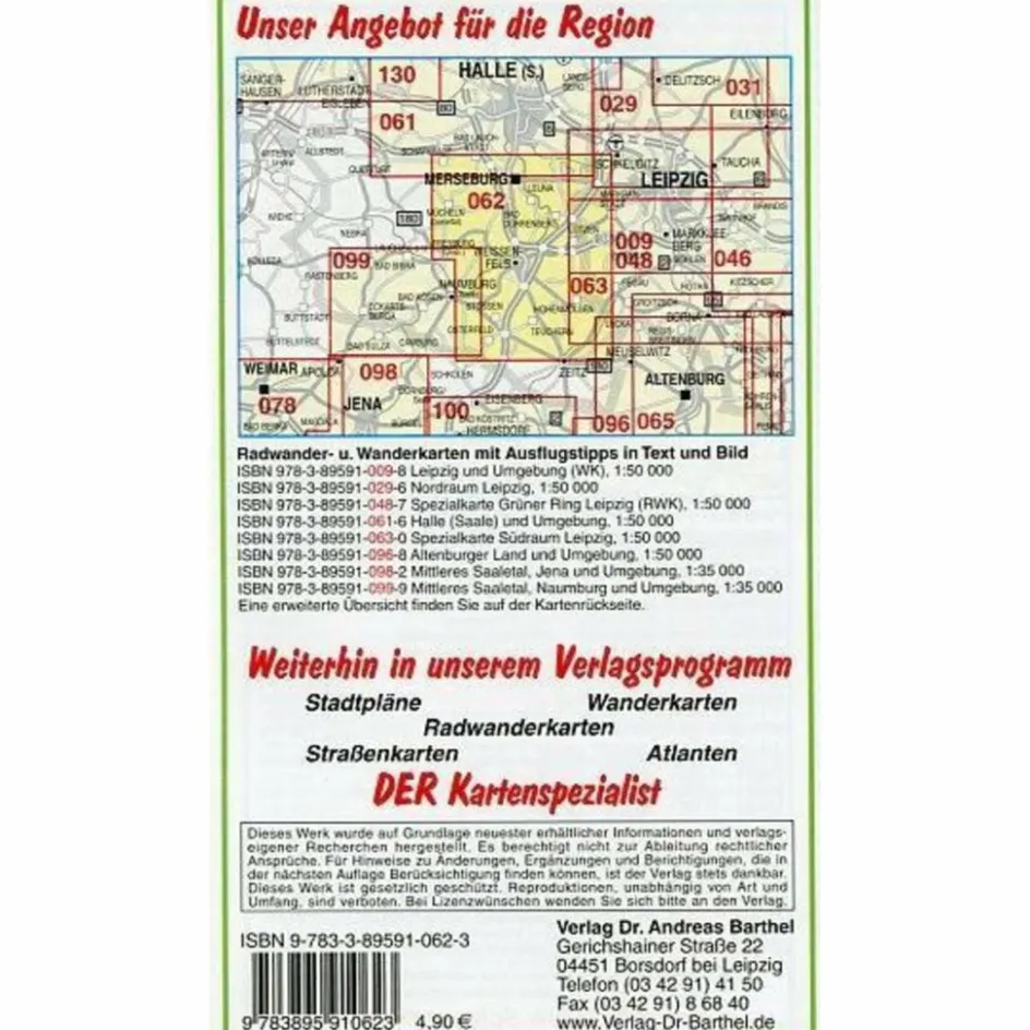 New UNTERES SAALETAL, WEIßENFELS, MERSEBURG - Wanderkarte Fahrradkarten|Wanderkarten Und Winterkarten