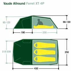 Vaude 3-Personen-Zelte|3-Jahreszeiten-Zelte^ALLROUND FERRET XT 4P Unisex - Tunnelzelt