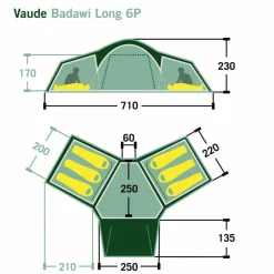 Clearance BADAWI LONG 6P - Familienzelt Familienzelte|3-Jahreszeiten-Zelte