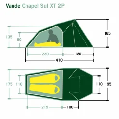 Vaude 2-Personen-Zelte|Sommerzelte^CHAPEL SUL XT 2P - Tunnelzelt