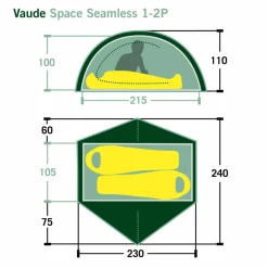 Vaude 1-Personen-Zelte|3-Jahreszeiten-Zelte^SPACE SEAMLESS 1-2P - Kuppelzelt